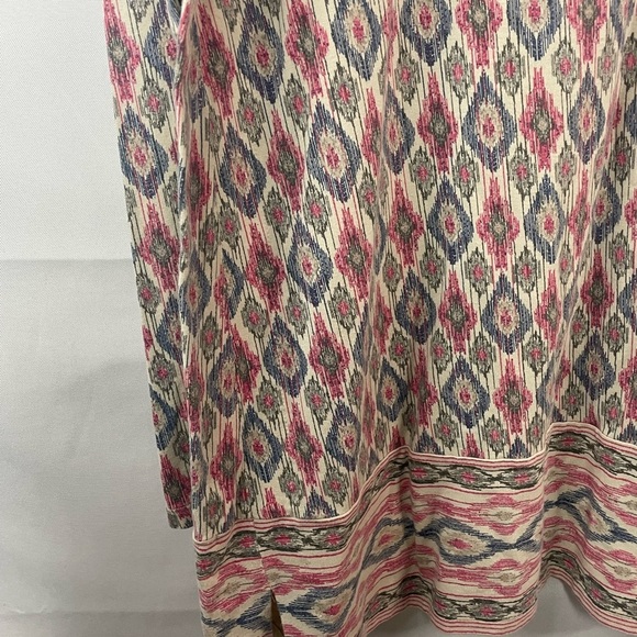 J Jill pink blue and tan pattern for op. Cotton blend with a 3/4 sleeve. Sz XL. - Picture 3 of 5